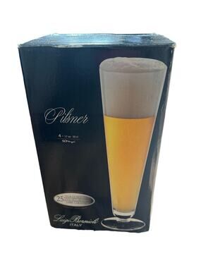 LUIGI BORMIOLI Italian 17oz 4 Elegant Beer Glasses